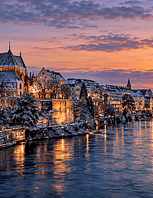 Verschleiertes Basel im Abendlicht