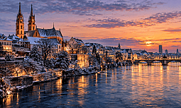 Verschleiertes Basel im Abendlicht